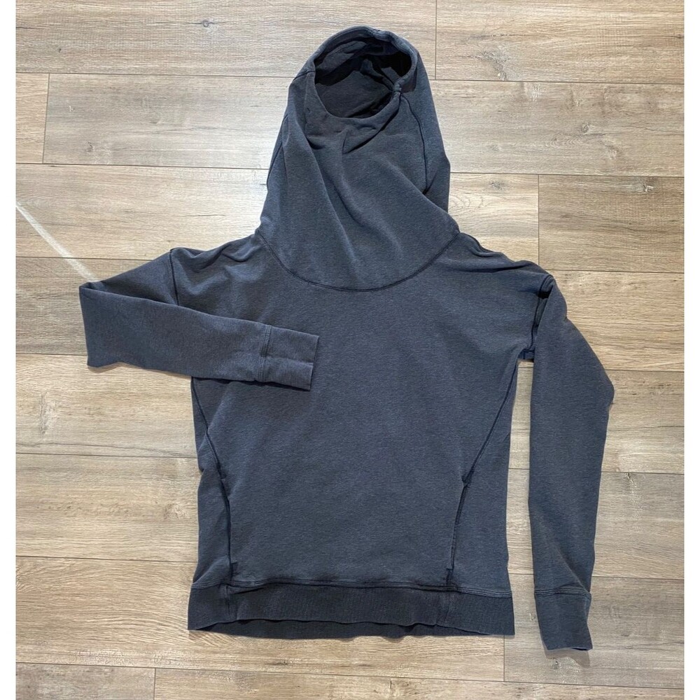 Lululemon Scuba Womens 8 Charcoal Oversized Funnel Neck long Hoodie